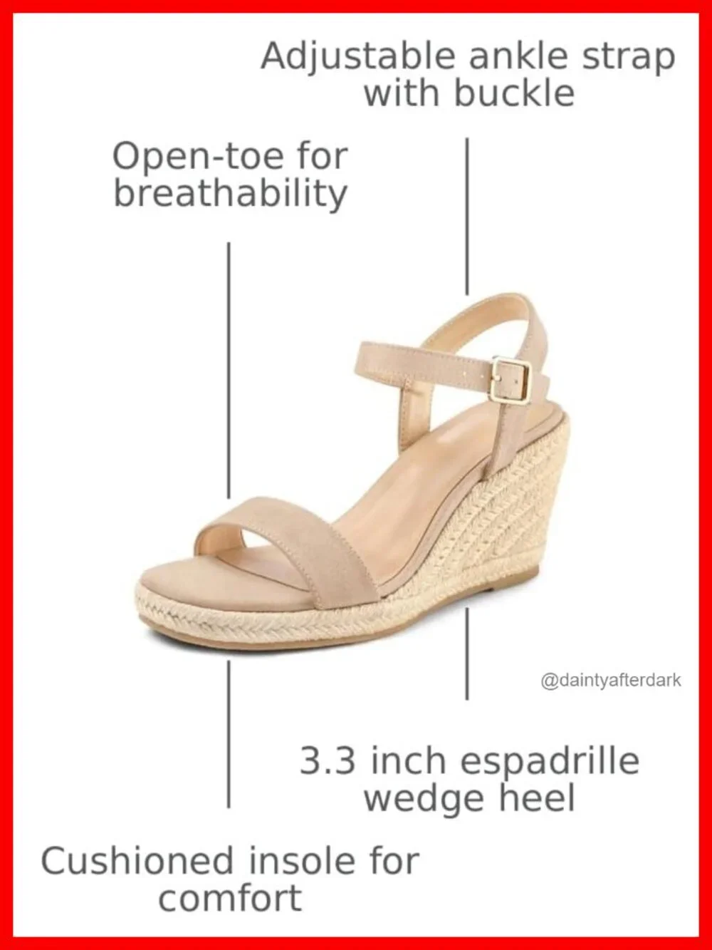 Women's Espadrille Wedge Sandals Open Toe Platform Heels with Ankle Strap